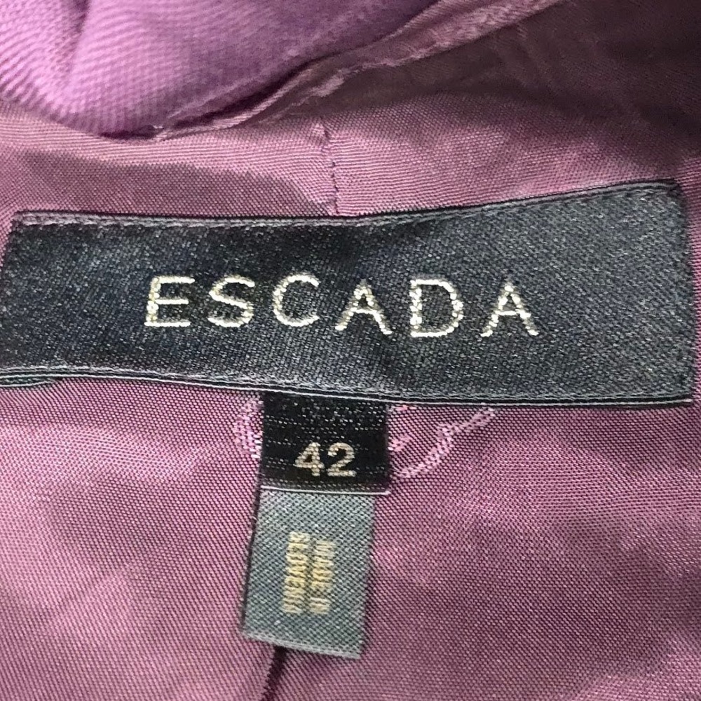 Escada Women Wool Silk Wool Blend Blazer Jacket Purple Size 42 L Office *Flaws - Picture 2 of 16